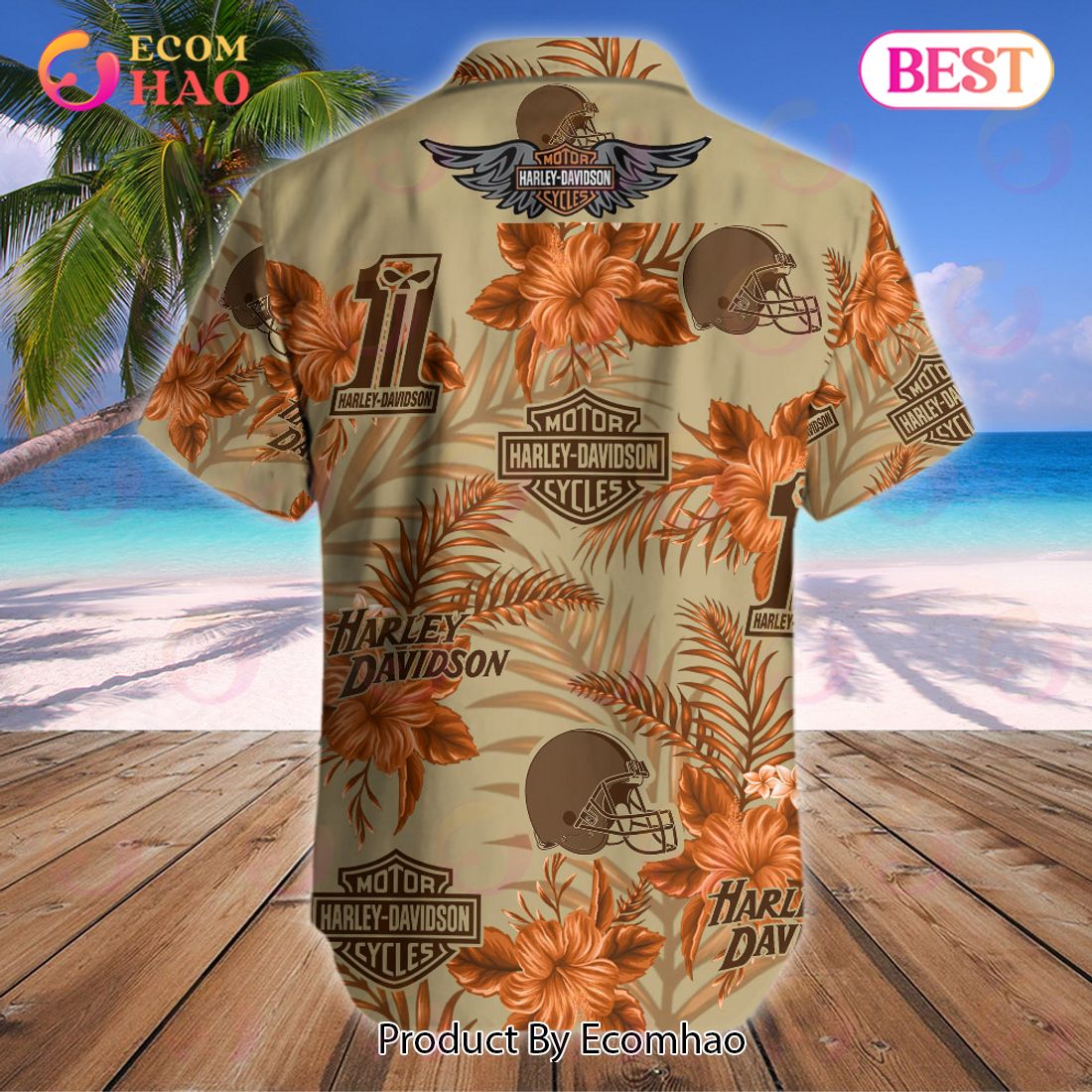 NFL Cleveland Browns Harley Davidson Hawaiian Shirt Perfect Gift Luxury Items