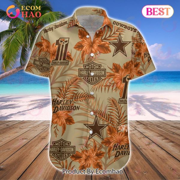 NFL Dallas Cowboys Harley Davidson Hawaiian Shirt Perfect Gift