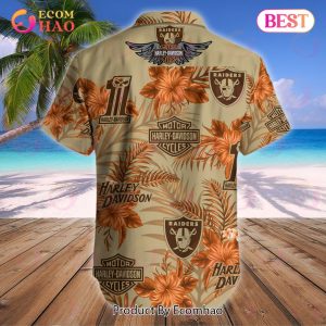 NFL Las Vegas Raiders Harley Davidson Hawaiian Shirt Perfect Gift