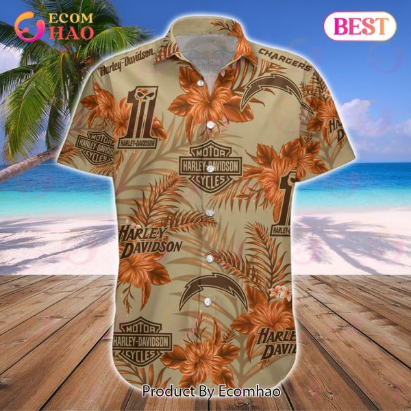NFL Los Angeles Chargers Harley Davidson Hawaiian Shirt Perfect Gift