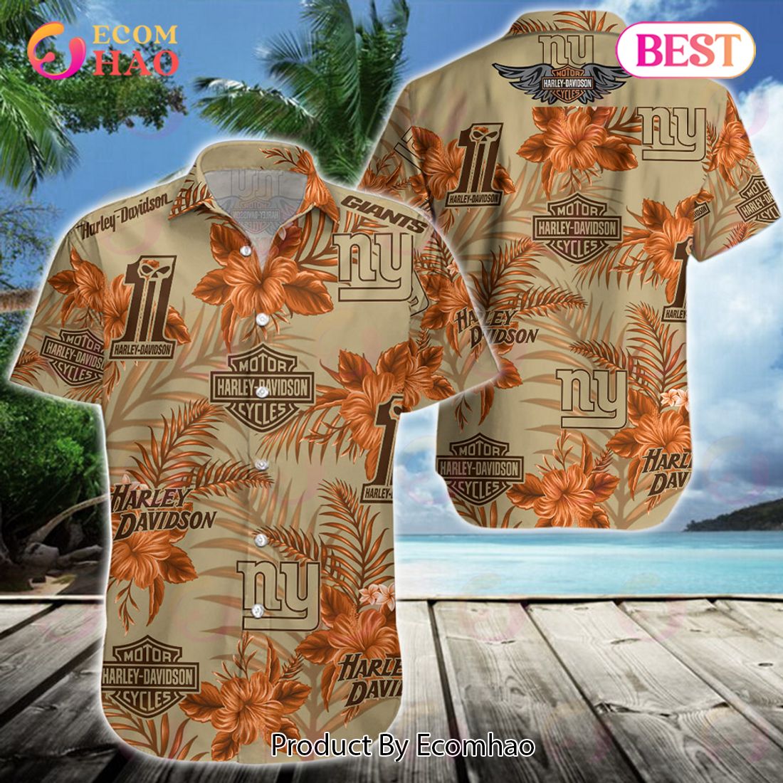 NFL New York Giants Harley Davidson Hawaiian Shirt Perfect Gift Luxury Items