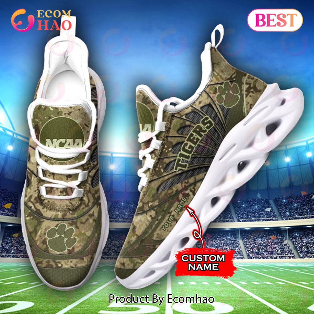 NCAA Florida Gators Camo Design Max Soul Sneaker Custom Name