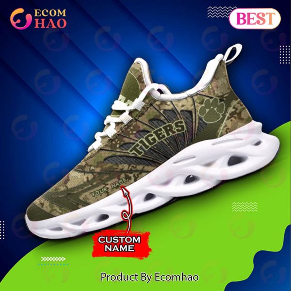 NCAA Clemson Tigers Camo Design Max Soul Sneaker Custom Name