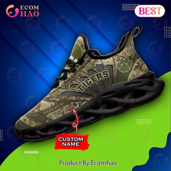 NCAA Clemson Tigers Camo Design Max Soul Sneaker Custom Name