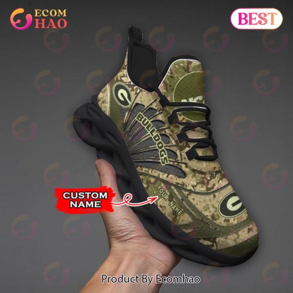 NCAA Georgia Bulldogs Camo Design Max Soul Sneaker Custom Name