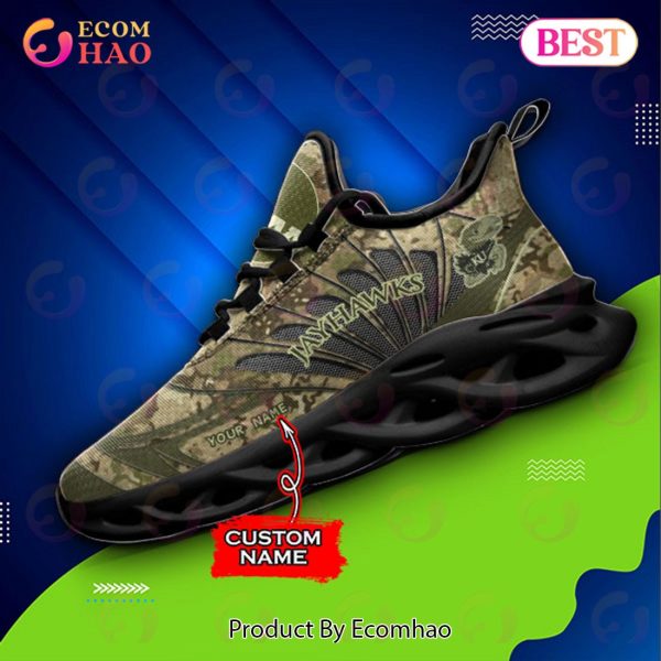 NCAA Kansas Jayhawks Camo Design Max Soul Sneaker Custom Name