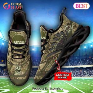 NCAA LSU Tigers Camo Design Max Soul Sneaker Custom Name