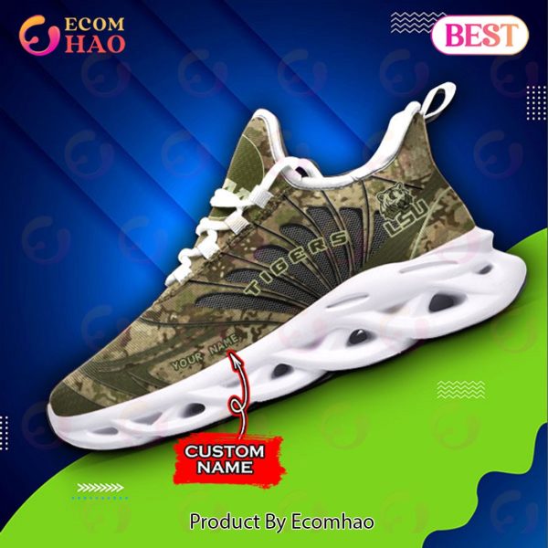 NCAA LSU Tigers Camo Design Max Soul Sneaker Custom Name