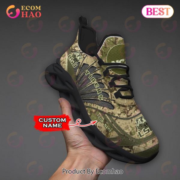 NCAA LSU Tigers Camo Design Max Soul Sneaker Custom Name