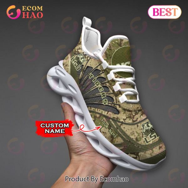 NCAA LSU Tigers Camo Design Max Soul Sneaker Custom Name