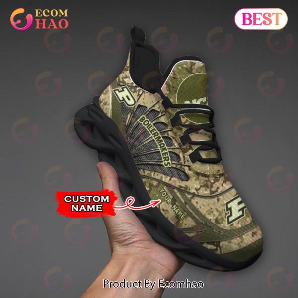 NCAA Purdue Boilermakers Camo Design Max Soul Sneaker Custom Name