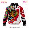 NHL Colorado Avalanche Autism Awareness Personalized Name & Number 3D Hoodie