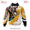 NHL San Jose Sharks Autism Awareness Personalized Name & Number 3D Hoodie