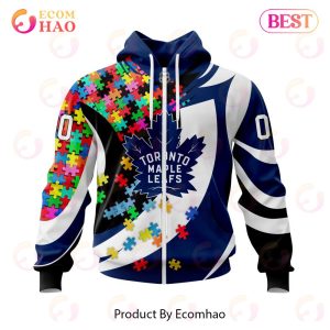NHL Toronto Maple Leafs Autism Awareness Personalized Name & Number 3D Hoodie