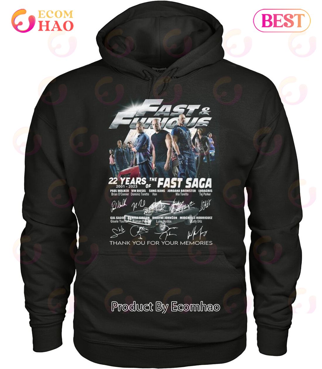 Fast & Furious 22 Years 2001 – 2023 Of The Fast Saga Thank You For The Memories T-Shirt