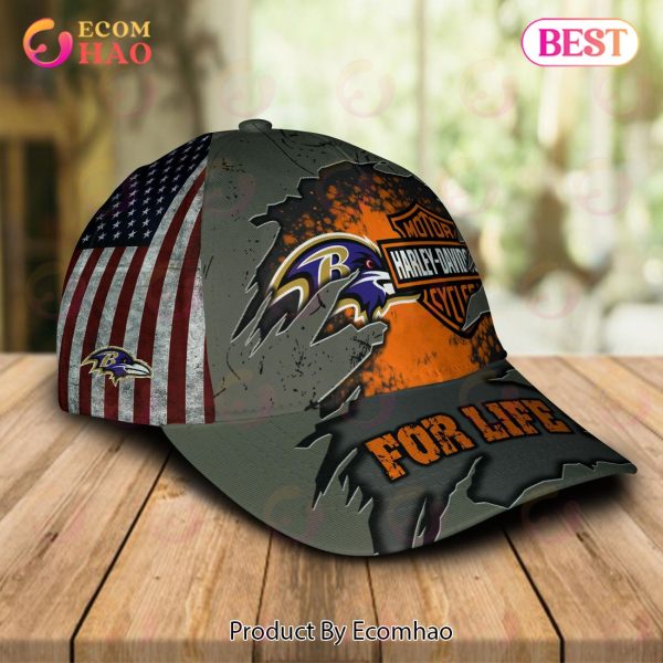 Harley Davidson x NFL Baltimore Ravens Cap Allover Print