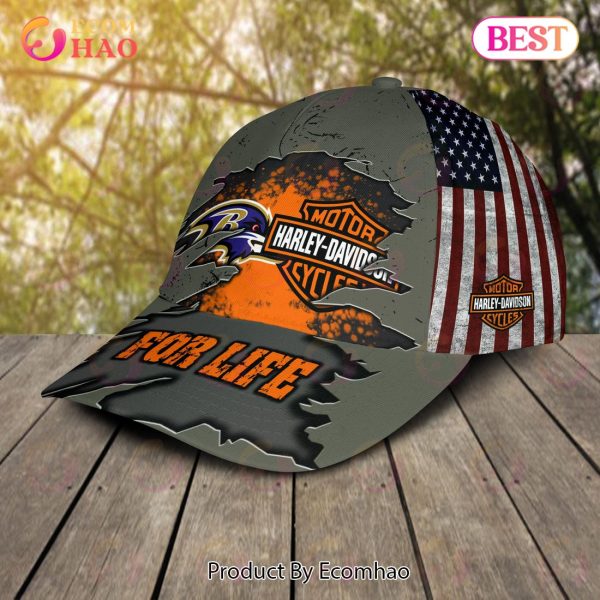 Harley Davidson x NFL Baltimore Ravens Cap Allover Print