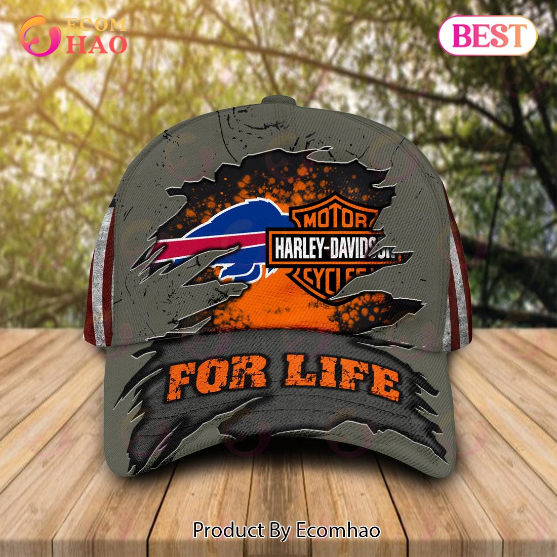 Harley Davidson x NFL Buffalo Bills Cap Allover Print Luxury Items