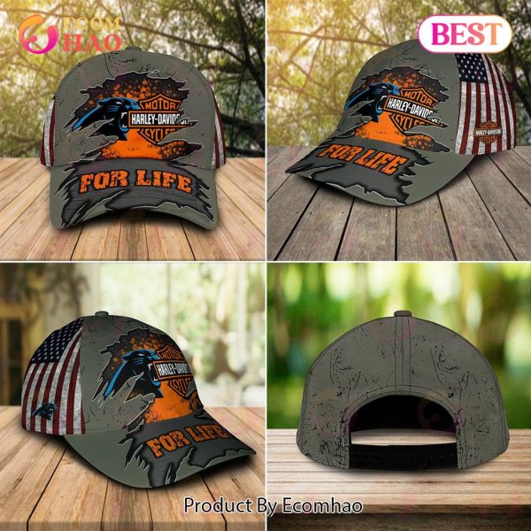 Harley Davidson x NFL Carolina Panthers Cap Allover Print