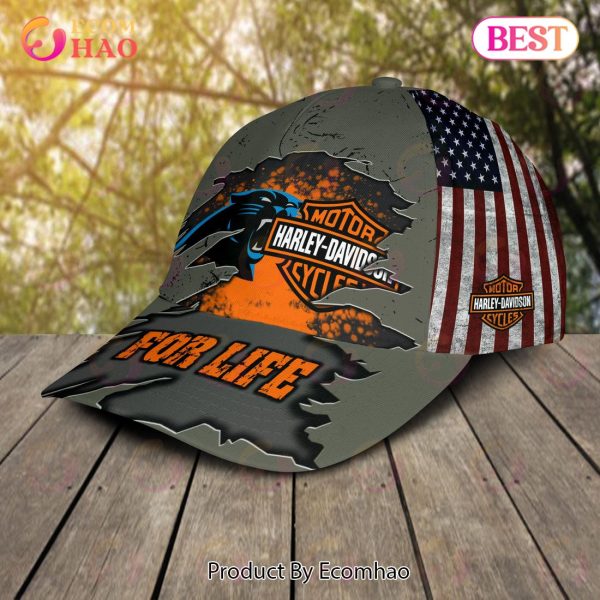 Harley Davidson x NFL Carolina Panthers Cap Allover Print