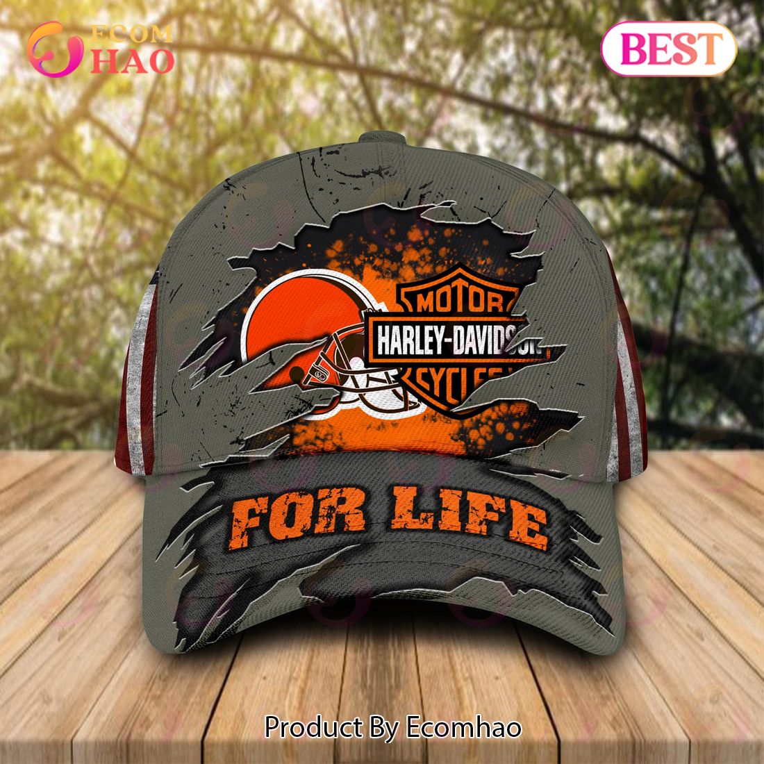 Harley Davidson x NFL Cleveland Browns Cap Allover Print Luxury Items