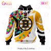 Personalized NHL Boston Bruins Autism Awareness 3D Hoodie
