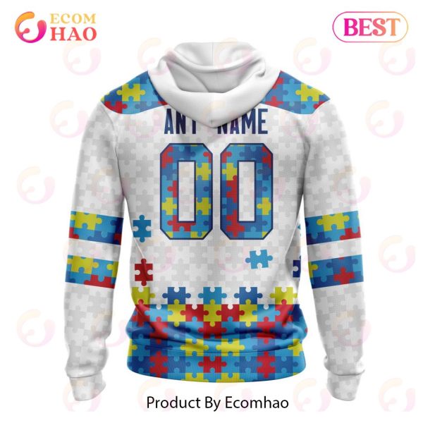 Personalized NHL Carolina Hurricanes Autism Awareness 3D Hoodie