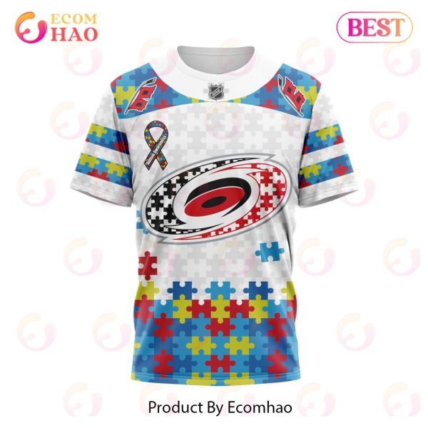 Personalized NHL Carolina Hurricanes Autism Awareness 3D Hoodie