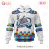 Personalized NHL Columbus Blue Jackets Autism Awareness 3D Hoodie