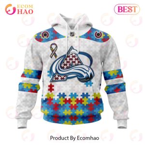 Personalized NHL Colorado Avalanche Autism Awareness 3D Hoodie