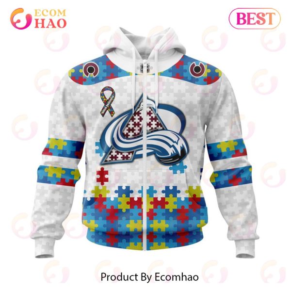 Personalized NHL Colorado Avalanche Autism Awareness 3D Hoodie