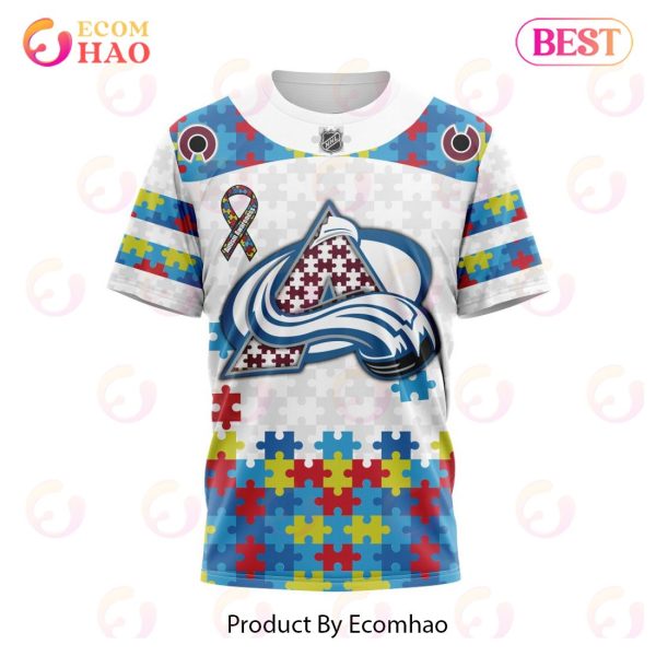 Personalized NHL Colorado Avalanche Autism Awareness 3D Hoodie