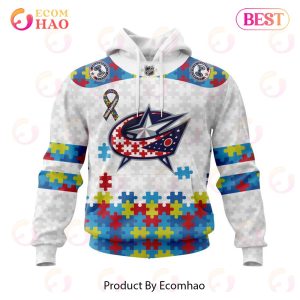 Personalized NHL Columbus Blue Jackets Autism Awareness 3D Hoodie