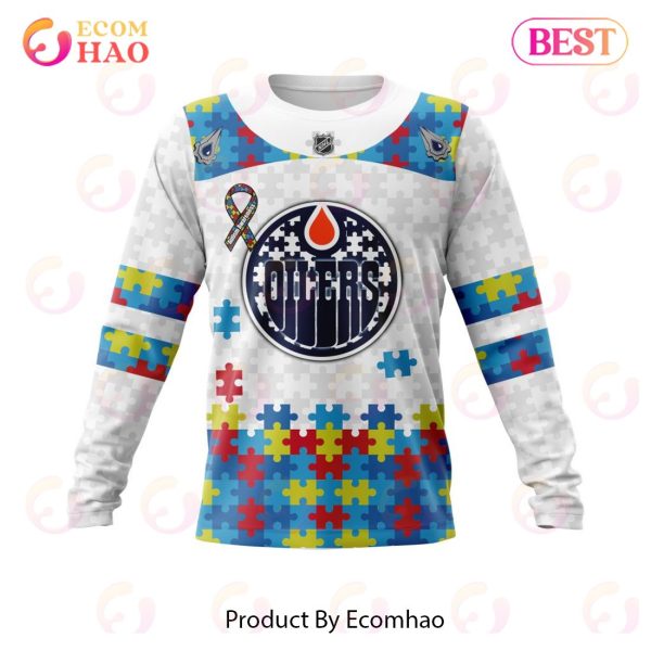 Personalized NHL Edmonton Oilers Autism Awareness 3D Hoodie