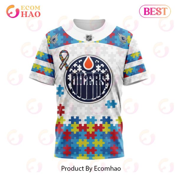 Personalized NHL Edmonton Oilers Autism Awareness 3D Hoodie
