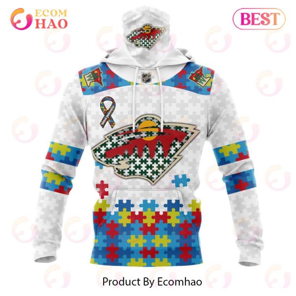 Personalized NHL Minnesota Wild Autism Awareness 3D Hoodie