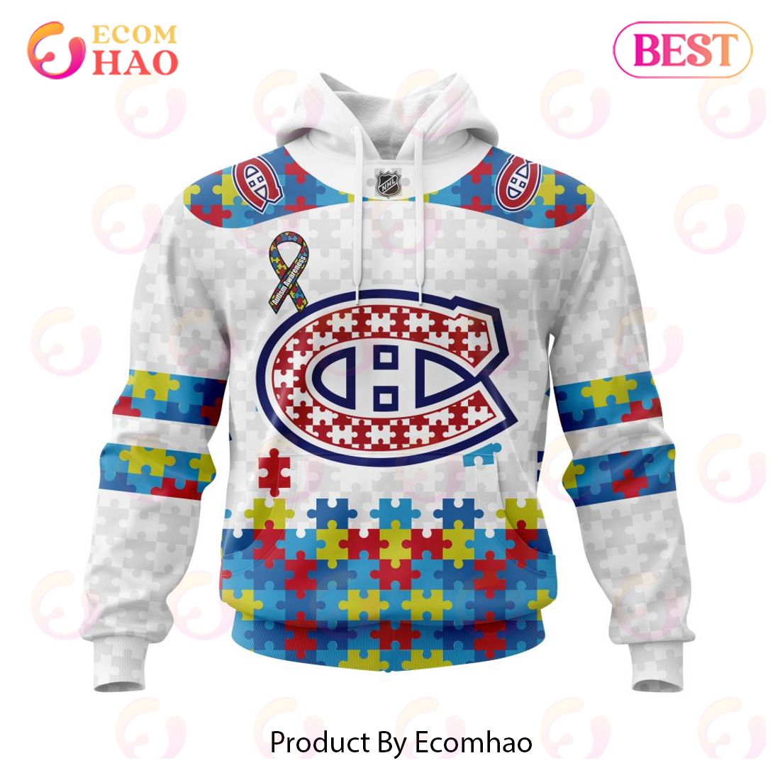 Personalized NHL Montreal Canadiens Autism Awareness 3D Hoodie