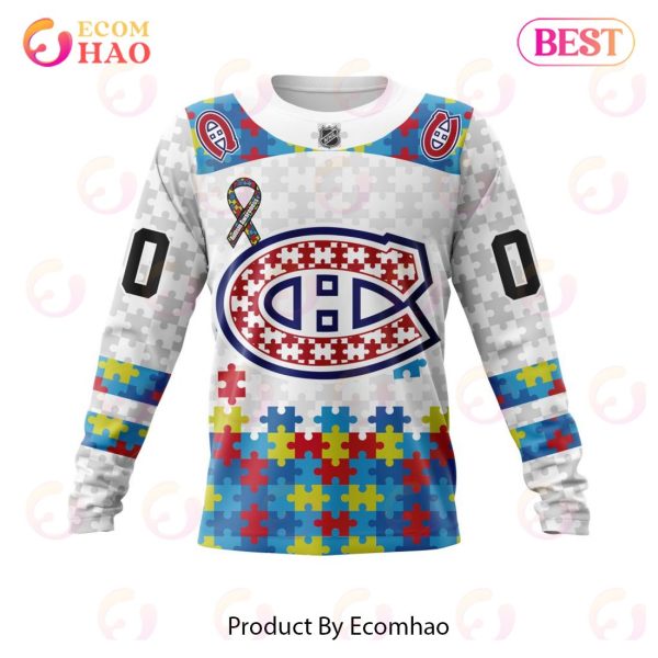 Personalized NHL Montreal Canadiens Autism Awareness 3D Hoodie