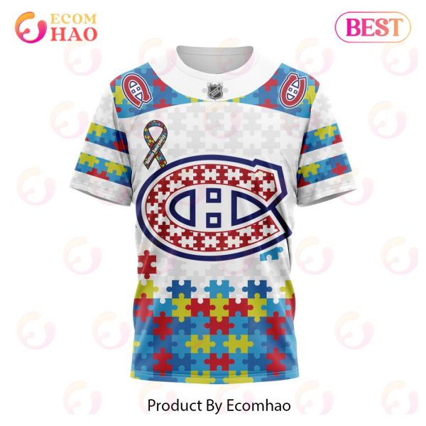 Personalized NHL Montreal Canadiens Autism Awareness 3D Hoodie