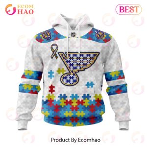 Personalized NHL St. Louis Blues Autism Awareness 3D Hoodie
