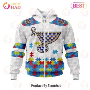 Personalized NHL St. Louis Blues Autism Awareness 3D Hoodie
