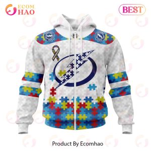 Personalized NHL Tampa Bay Lightning Autism Awareness 3D Hoodie