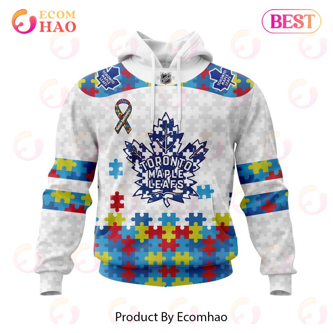 Personalized NHL Toronto Maple Leafs Autism Awareness 3D Hoodie