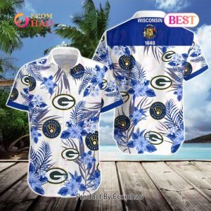 DS002-Wisconsin Badgers, Green Bay Packers, Milwaukee Brewers, Milwaukee  Bucks-Hawaiian Shirt, Shorts, Combo Hawaiian Shirt And Shorts – Sensistore