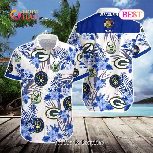Green Bay Packers Milwaukee Brewers Milwaukee Bucks Hawaiian Shirt