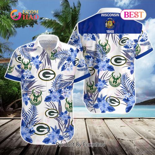 Green Bay Packers Milwaukee Bucks Hawaiian Shirt