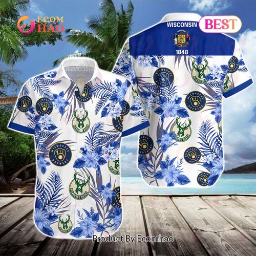 Milwaukee Brewers Milwaukee Bucks Hawaiian Shirt