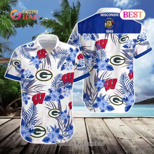 Wisconsin Badgers Green Bay Packers Hawaiian Shirt