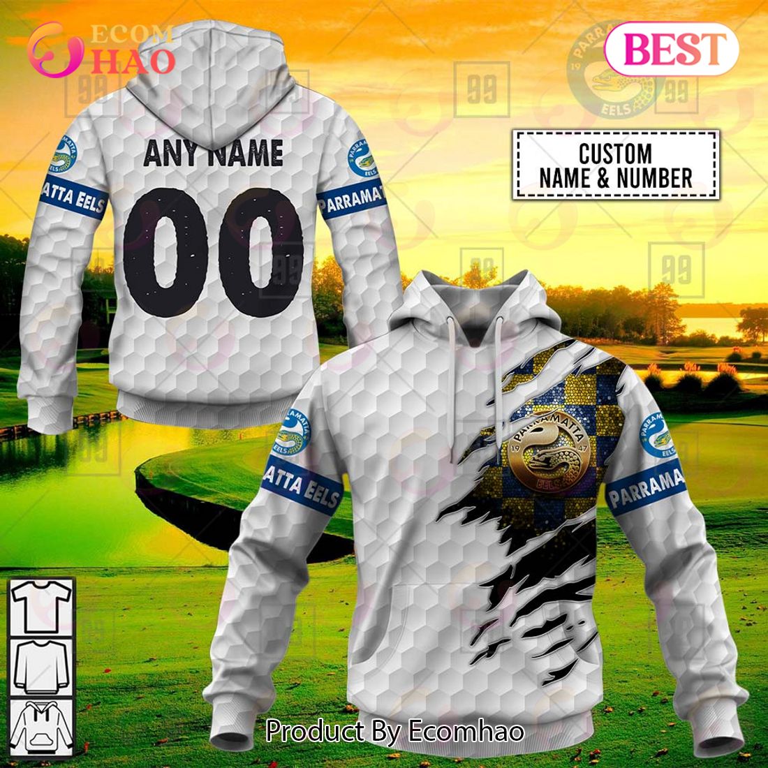 Personalized Golf NRL Parramatta Eels 3D Hoodie