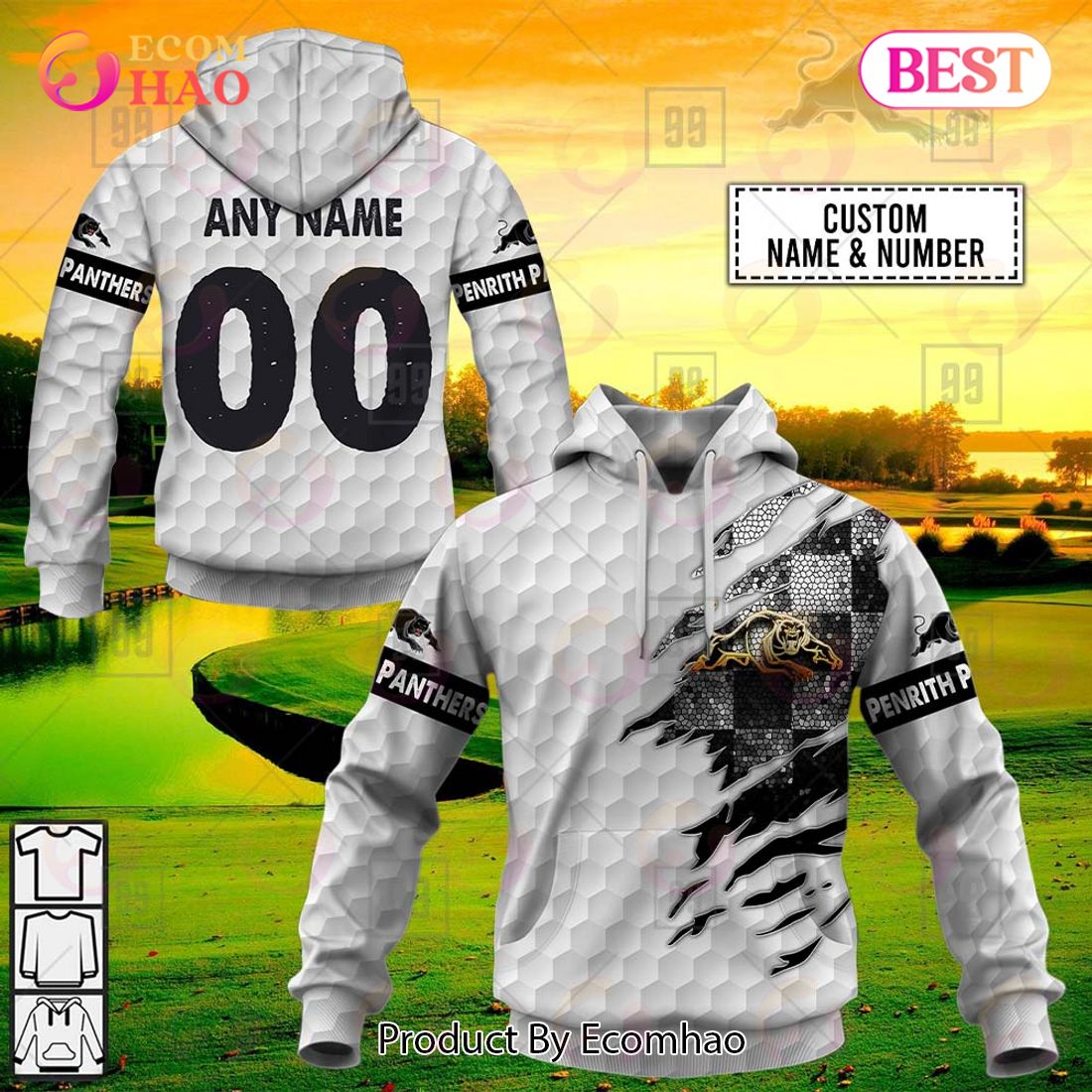 Personalized Golf NRL Penrith Panther 3D Hoodie